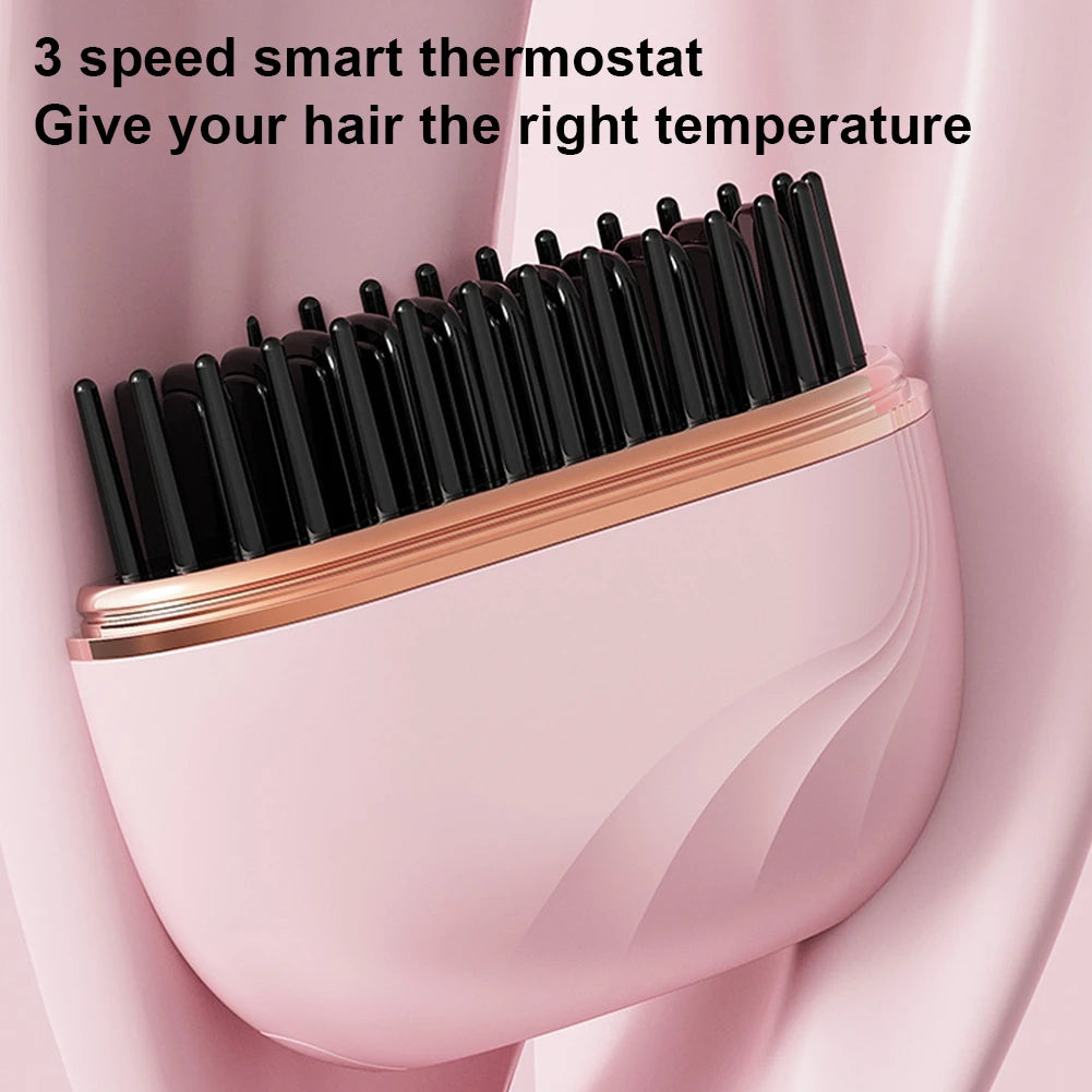 Mini Hair Straightening Comb Wireless Charging Portable Multifunctional Hair Care Not Hurt Hair Styling Comb Hair Straightener